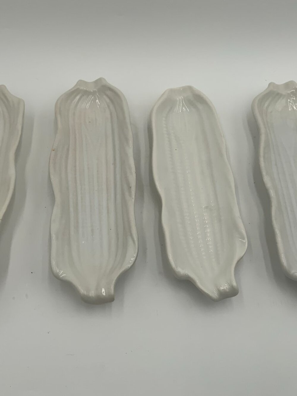 Ivory Ceramic Corn on the Cob Holders Japan Set Of 4 - Picture 6 of 7